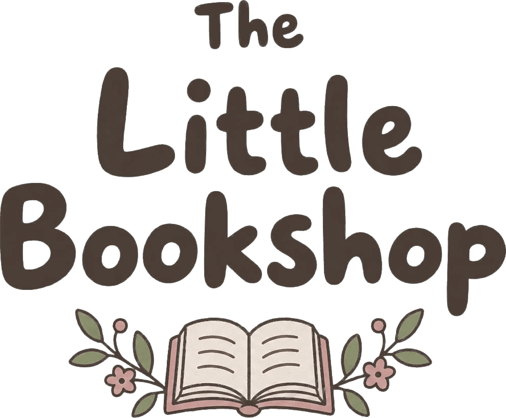 The Little Bookshop, an open book with leaves and flowers